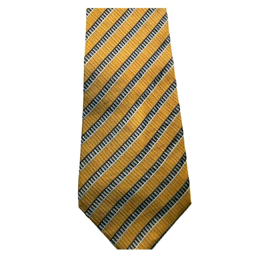 Men's gold 100% silk tie